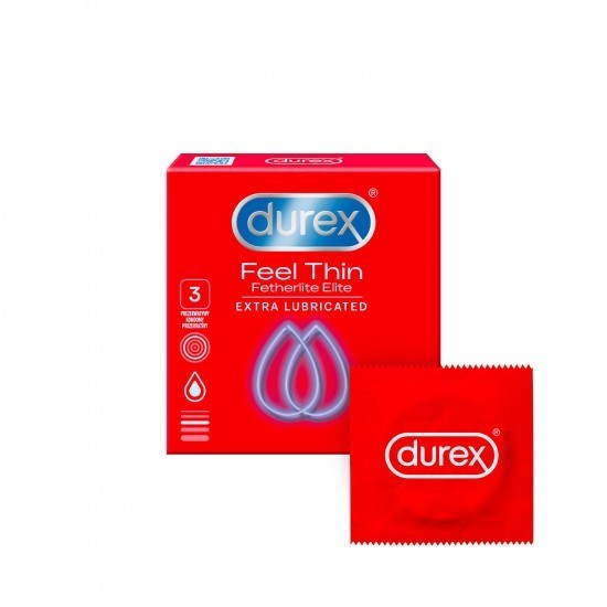 Durex Feel Thin Extra Lubricated – tenké kondomy (3ks)