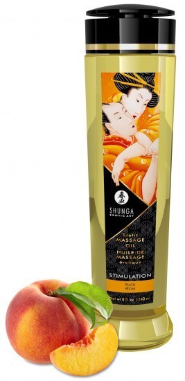 Shunga Stimulation masážní olej broskev (240 ml)