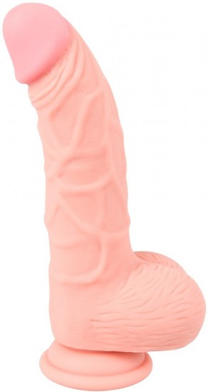 Silikonové dildo s přísavkou a varlaty Rich Man (20 cm) + dárek Anální lubrikační gel (130 ml)