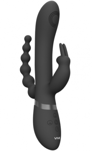 Silikonový vibrátor Black Trinity (22 cm)