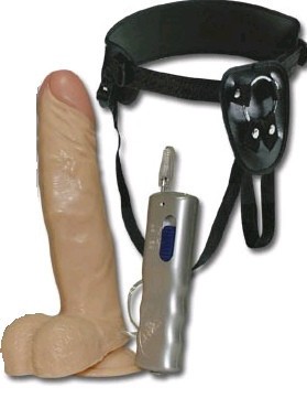 Vibrační připínací penis Gigolina (21 cm) + dárek Anální lubrikační gel (130 ml)