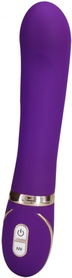 Vibrátor s dvojitým silikonem Front Row Purple (22 cm) + dárek Toybag