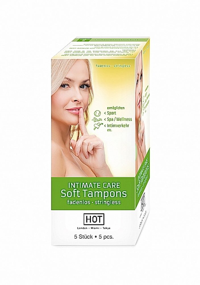HOT INTIMATE CARE Soft Tampons Green Box 5 ks